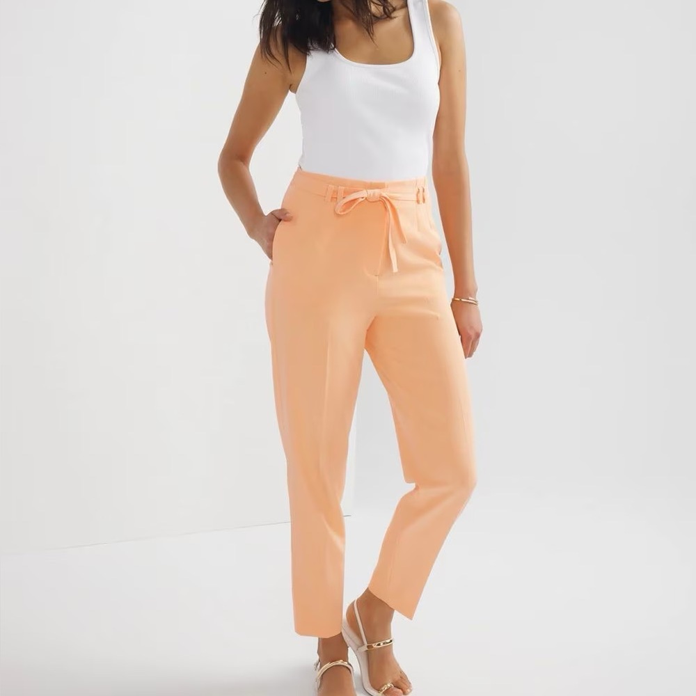 Peach Tie-Waist Women's Pants
